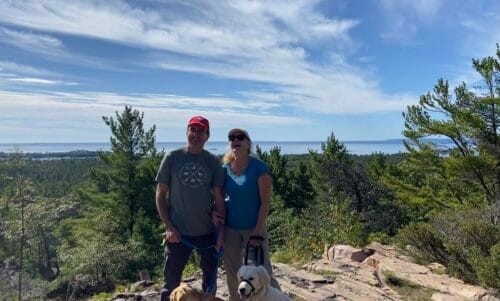 John Fincham, real estate broker and Sue Jamison at Killarney Park