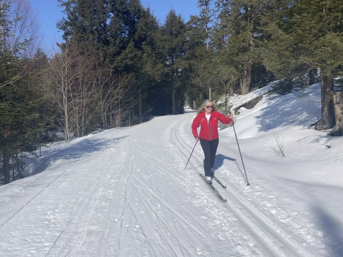 Sue Sue Jamison skiing at Georgian Nordic